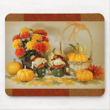 Mousepad avec des fleurs, des citrouilles et des é tapis de souris
