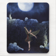 Mousepad avec l'ange et les crânes de Goth Tapis De Souris