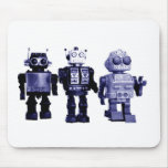 mousepad bleu de robots tapis de souris