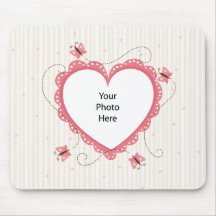 Mousepad : Cadre de photo de coeur de dentelle Tapis De Souris