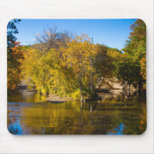 Mousepad d'automne de réflexion de fourchette tapis de souris