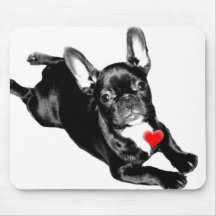 Mousepad de bouledogue français de heureuse Sainte Tapis De Souris