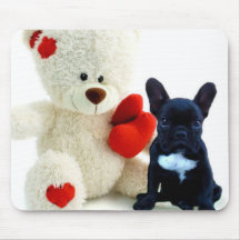 Mousepad de chiot du bouledogue français de Valent Tapis De Souris
