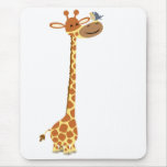 Mousepad de girafe et d'ami de bande dessinée tapis de souris