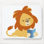 Mousepad de lion de bande dessinée de lecture tapis de souris
