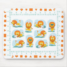 Mousepad de lion et d'agneau pour des enfants tapis de souris