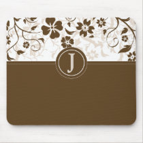 Mousepad décoré d'un monogramme brun chocolat simp tapis de souris