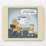 Mousepad drôle de chien et de chat : Reniflement a Tapis De Souris