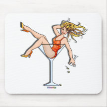 Mousepad - fille dans un Martini 2 - Olivia Tapis De Souris