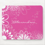 Mousepad floral rose et blanc lumineux tapis de souris