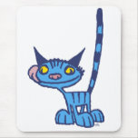 Mousepad frais de bande dessinée de chat bleu tapis de souris