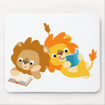 Mousepad mignon de lecteurs de lion de bande dessi tapis de souris