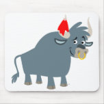 Mousepad mignon de Taureau de bande dessinée tapis de souris