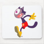 Mousepad monoculaire de bande dessinée de chat tapis de souris