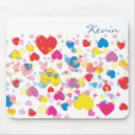 Mousepad multicolore abstrait de coeur tapis de souris