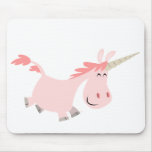 Mousepad rose de licorne de bande dessinée tapis de souris