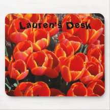 Mousepad rouge de tulipe tapis de souris
