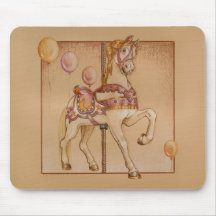 Mousepads - carrousel pourpre de poney tapis de souris
