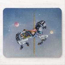 Mousepads - cheval gris de carrousel de jument tapis de souris
