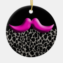 Moustache à la mode Girly de rose de poster de ani Décoration Pour Sapin De Noël