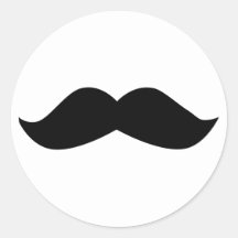 Moustache Autocollant Rond