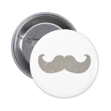 Moustache blanche de Bling (graphique de scintille Pin's Avec Agrafe