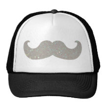 Moustache blanche de Bling (graphique de scintille Casquette