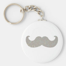Moustache blanche de Bling (graphique de scintille Porte-clef