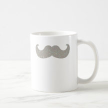 Moustache blanche de Bling (graphique de scintille Tasses À Café