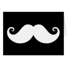 Moustache blanche de guidon de monsieur sur le noi cartes de vœux