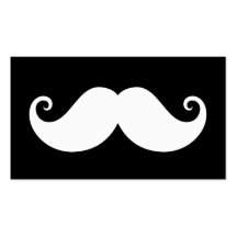 Moustache blanche de guidon de monsieur sur le noi modèles de cartes de visite