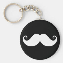 Moustache blanche de guidon de monsieur sur le noi porte-clé