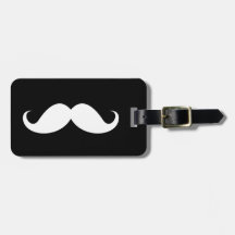 Moustache blanche de guidon sur l'arrière - plan n étiquette pour bagage