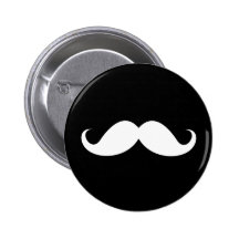 Moustache blanche de guidon sur l'arrière - plan n badges avec agrafe