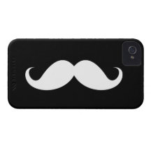 Moustache blanche de guidon sur l'arrière - plan n coques Case-Mate iPhone 4