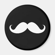 Moustache blanche de guidon sur l'arrière - plan n aimant pour réfrigérateur