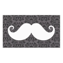 Moustache blanche de guidon sur le motif gris de d carte de visite