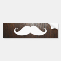 Moustache blanche drôle sur l'arrière - plan en bo adhésif pour voiture