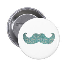 Moustache bleue - damassé vintage badge avec épingle