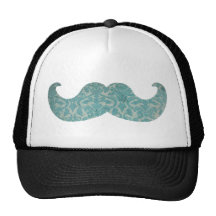 Moustache bleue - damassé vintage casquettes