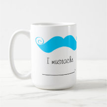 Moustache bleue personnalisée Stache de guidon Tasses