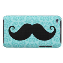 Moustache de guidon d'Aqua sur le motif noir de da Coques iPod Case-Mate