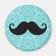 Moustache de guidon d'Aqua sur le motif noir de da Magnets Pour Réfrigérateur