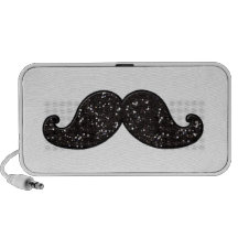 MOUSTACHE DE SCINTILLEMENT DE NOIR D'AMUSEMENT HAUT-PARLEURS iPod