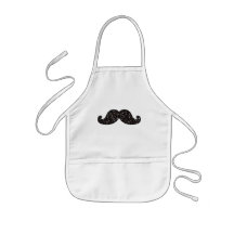 MOUSTACHE DE SCINTILLEMENT DE NOIR D'AMUSEMENT TABLIER
