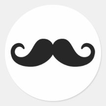 Moustache drôle adhésifs ronds