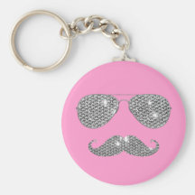 Moustache drôle de diamant avec des verres porte-clé