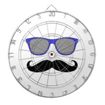 Moustache drôle et cible bleue de lunettes de sole