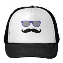 Moustache drôle, humour bleu de lunettes de soleil casquettes