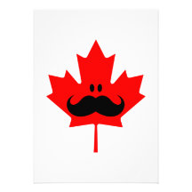 Moustache du Canada - une moustache sur l'érable r Invitations Personnalisées